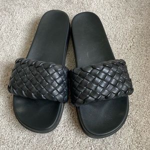 Leather slides